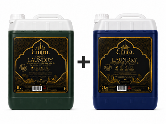 2x5L Emira Premium Liquid Laundry Gel – Emerald Green & Royal Blue – 200+ Пранета