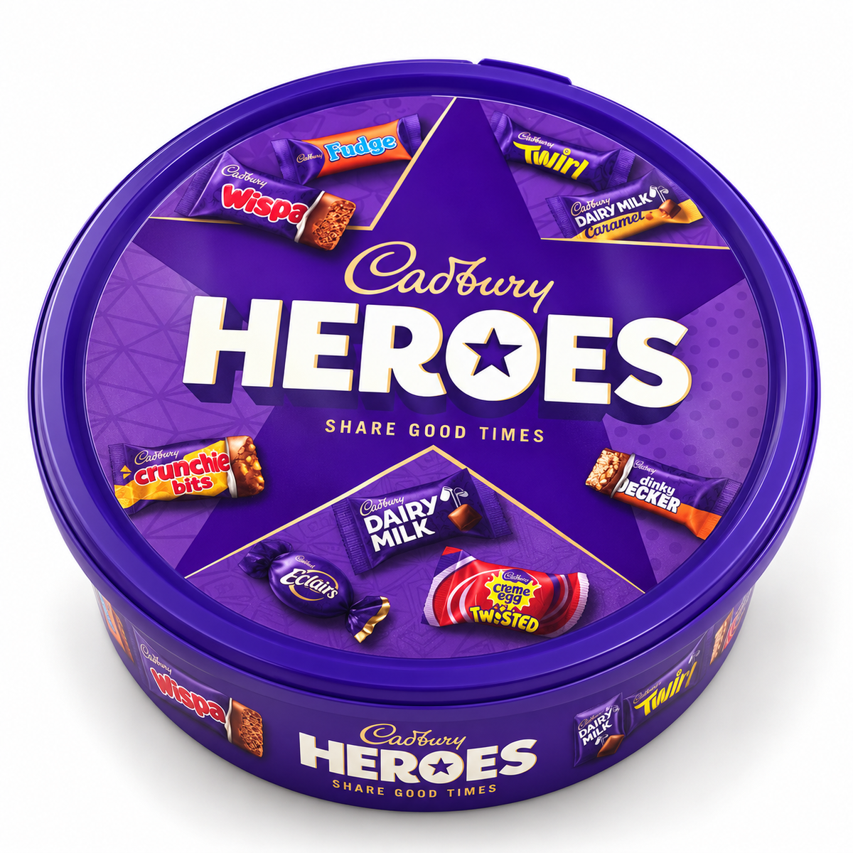🍫 Cadbury Heroes – 3 кутии × 475 г (1,425 кг) оригинални английски шоколадови бонбони